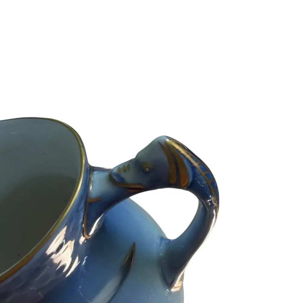 Bing & Grøndahl Seagull Pattern Small Pitcher Creamer 1952-1957 Gold Gilded Blue